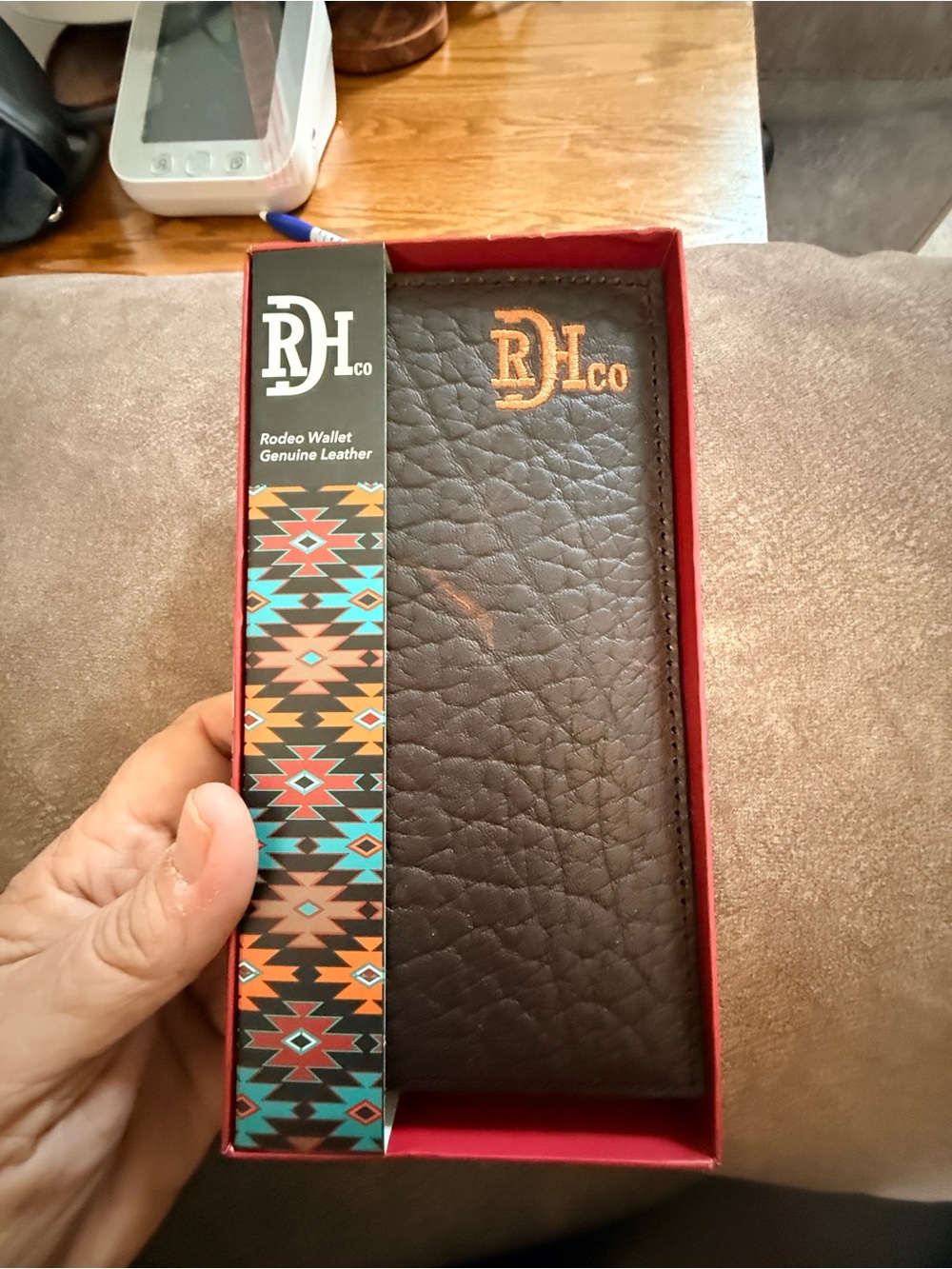 Brown Genuine Leather Rodeo Wallet - Men's Card & Key Holder